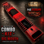 STEEL CITY ARSENAL LIMITED EDITION COLOR KIT - BATTLEWORN RED - P40 WARHAWK "EXTENDED + PORTED" SLIDE for GLOCK 19 GEN 3 - COLOR FILL SNARL - P40 BARREL - MATCHING TRIGGER - BILLET ALUMINUM MAGWELL - Image 3