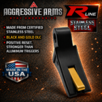 AGGRESSIVE ARMS R-LINE V2 for GLOCK GEN 5 "STAINLESS STEEL" TRIGGER BLACK DLC with GOLD SAFETY - With POLISHED TRIGGER BAR -  17 18 19 19X 22 23 26 27 31 32 33 34 35 45 - Image 4