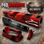 STEEL CITY ARSENAL LIMITED EDITION COLOR KIT - BATTLEWORN RED - P40 WARHAWK "EXTENDED + PORTED" SLIDE for GLOCK 19 GEN 3 - COLOR FILL SNARL - P40 BARREL - MATCHING TRIGGER - BILLET ALUMINUM MAGWELL