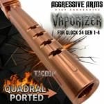 AGGRESSIVE ARMS VAPORIZER Ported Compensated Barrel for OEM GLOCK 34 GEN 1 2 3 4 - 416 STAINLESS COPPER PVD - Image 6