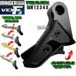RANGER PROOF / JOHNNY GLOCK COLLABORATION VEX F3  "DUAL TONE BLACK "ADJUSTABLE VERSION" TRIGGER for GLOCK GEN 1 2 3 4 5 - 17 19 19X 20 21 22 23 24 26 27 31 32 33 34 35 37 36 38 39 43 43x 45 48