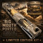 STEEL CITY ARSENAL LIMITED EDITION COLOR KIT - SHADOW TAN CAMO - P40 WARHAWK "EXTENDED + PORTED" SLIDE for GLOCK 19 GEN 3 - COLOR FILL SNARL - GOLD P40 BARREL - FDE / GOLD TRIGGER - BILLET ALUMINUM FDE MAGWELL - Image 3