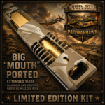 STEEL CITY ARSENAL LIMITED EDITION COLOR KIT - SHADOW TAN CAMO - P40 WARHAWK "EXTENDED + PORTED" SLIDE for GLOCK 19 GEN 3 - COLOR FILL SNARL - GOLD P40 BARREL - FDE / GOLD TRIGGER - BILLET ALUMINUM FDE MAGWELL - Image 2