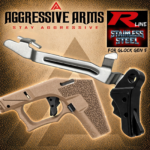 AGGRESSIVE ARMS R-LINE V2 for GLOCK GEN 5 "STAINLESS STEEL" TRIGGER BLACK DLC with BLACK SAFETY - With POLISHED TRIGGER BAR -  17 18 19 19X 22 23 26 27 31 32 33 34 35 45