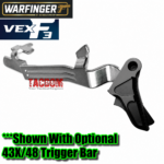 WARFINGER formally RANGER PROOF / JOHNNY GLOCK COLLABORATION VEX F3  "DUAL TONE BLACK "ADJUSTABLE VERSION" TRIGGER for GLOCK GEN 1 2 3 4 5 - 17 19 19X 20 21 22 23 24 26 27 31 32 33 34 35 37 36 38 39 43 43x 45 48 - Image 7