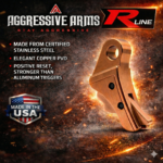 AGGRESSIVE ARMS R-LINE for GLOCK GEN 1 2 3 4 5 "STAINLESS STEEL" TRIGGER COPPER PVD / COPPER SAFETY