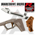 AGGRESSIVE ARMS R-LINE V2 for GLOCK GEN 5 "STAINLESS STEEL" TRIGGER COPPER PVD with COPPER SAFETY - With POLISHED TRIGGER BAR -  17 18 19 19X 22 23 26 27 31 32 33 34 35 45