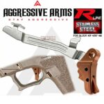 AGGRESSIVE ARMS R-LINE V2 for GLOCK 43 43X 48 "STAINLESS STEEL" TRIGGER COPPER PVD / COPPER SAFETY - With POLISHED TRIGGER BAR