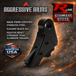 AGGRESSIVE ARMS R-LINE V2 for GLOCK 43 43X 48 "STAINLESS STEEL" TRIGGER BLACK DLC / BLACK SAFETY - With POLISHED TRIGGER BAR - Image 3
