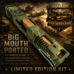 STEEL CITY ARSENAL "DEMO" LIMITED EDITION COLOR KIT - SHADOW GREEN CAMO - P40 WARHAWK "EXTENDED + PORTED" SLIDE for GLOCK 19 GEN 3 - COLOR FILL SNARL - COPPER P40 BARREL - GREEN / COPPER TRIGGER - BILLET ALUMINUM GREEN MAGWELL - Image 4