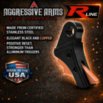 AGGRESSIVE ARMS R-LINE V2 for GLOCK 20 / 21 "STAINLESS STEEL" TRIGGER BLACK DLC / COPPER SAFETY - With POLISHED OEM GLOCK SP04417 TRIGGER BAR - Image 4