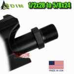Odin Works 416R BLACK STAINLESS STEEL THREAD ADAPTER - 1/2x28 TPI to 5/8x24 TPI - COME WITH THREAD PROTECTOR - Image 2