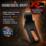 AGGRESSIVE ARMS R-LINE V2 for GLOCK 20 / 21 "STAINLESS STEEL" TRIGGER BLACK DLC / COPPER SAFETY - With POLISHED OEM GLOCK SP04417 TRIGGER BAR - Image 5