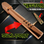 AGGRESSIVE ARMS VECTOR TOP Ported Compensated SHINY COPPER Barrel for GLOCK 34 GEN 1 2 3 4 - 416 STAINLESS STEEL