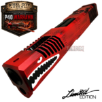 STEEL CITY ARSENAL LIMITED EDITION COLOR KIT - BATTLEWORN RED - P40 WARHAWK SLIDE for GLOCK 17 GEN 3 - COLOR FILL SNARL - BLACK P40 BARREL - BATTLEWORN RED TRIGGER - BILLET ALUMINUM BATTLEWORN RED MAGWELL - Image 5