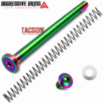 AGGRESSIVE  GUIDE ROD Assembly for GLOCK 17 Gen 3 -17LB Spring - GREEN RAINBOW CHAMELEON over Stainless Steel - Image 3