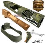 STEEL CITY ARSENAL LIMITED EDITION COLOR KIT - SHADOW GREEN CAMO - P40 WARHAWK SLIDE for GLOCK 17 GEN 3 - COLOR FILL SNARL - COPPER P40 BARREL - OD GREEN / COPPER TRIGGER - BILLET ALUMINUM OD GREEN MAGWELL - Image 9