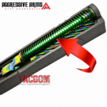 AGGRESSIVE  GUIDE ROD Assembly for GLOCK 17 Gen 3 -17LB Spring - GREEN RAINBOW CHAMELEON over Stainless Steel - Image 2