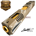 STEEL CITY ARSENAL LIMITED EDITION COLOR KIT - SHADOW TAN CAMO - P40 WARHAWK SLIDE for GLOCK 19 GEN 3 - COLOR FILL SNARL - GOLD P40 BARREL - FDE / GOLD TRIGGER - BILLET ALUMINUM FDE MAGWELL - Image 9