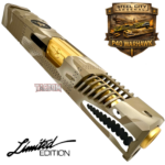 STEEL CITY ARSENAL LIMITED EDITION COLOR KIT - SHADOW TAN CAMO - P40 WARHAWK SLIDE for GLOCK 19 GEN 3 - COLOR FILL SNARL - GOLD P40 BARREL - FDE / GOLD TRIGGER - BILLET ALUMINUM FDE MAGWELL - Image 6
