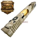 STEEL CITY ARSENAL LIMITED EDITION COLOR KIT - SHADOW TAN CAMO - P40 WARHAWK "EXTENDED + PORTED" SLIDE for GLOCK 19 GEN 3 - COLOR FILL SNARL - GOLD P40 BARREL - FDE / GOLD TRIGGER - BILLET ALUMINUM FDE MAGWELL - Image 14