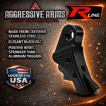 AGGRESSIVE ARMS R-LINE for GLOCK GEN 1 2 3 4 5 "STAINLESS STEEL" TRIGGER BLACK DLC / BLACK SAFETY