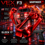 WARFINGER by Ranger Proof for GLOCK 17 / 34 / 45 ENHANCED RED BILLET ALUMINUM MAGWELL + VEX F3 ADJUSTABLE TRIGGER – FITS GEN 5 OEM FACTORY FRAMES