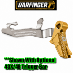 WARFINGER by RANGER PROOF / JOHNNY GLOCK COLLABORATION VEX F3 ANODIZED GOLD ADJUSTABLE VERSION TRIGGER for GLOCK GEN 1 2 3 4 5 - 17 19 19X 20 21 22 23 24 26 27 31 32 33 34 35 37 36 38 39 43 43x 45 48 - Image 5