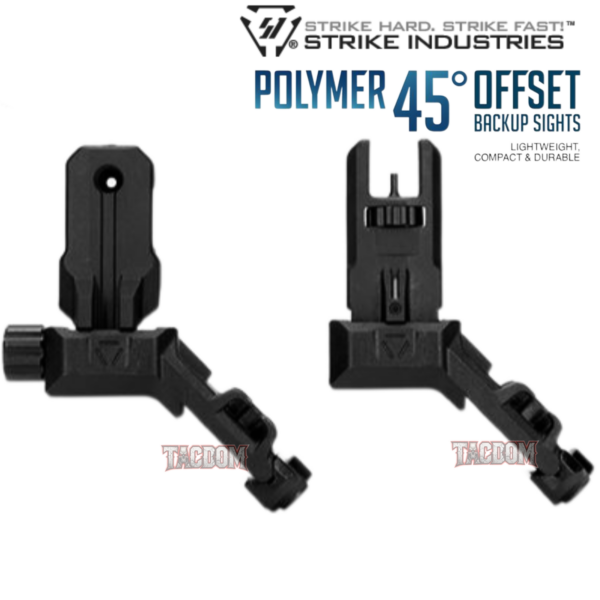 Strike Industries 45 degree OFFSET POLYMER SPBUS BUIS Back Up Sights - for PICATINNY RAILS