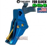 TYRANT DESIGNS I.T.T.S BLUE TRIGGER GOLD Safety with BLACK STEALTH BAR for Glock 43 - 43x - 48 MODELS - Image 2