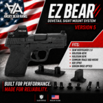 ANGRY EZ BEAR - OPTIC DOVE MOUNT + FRONT SIGHT FOR S&W BODYGUARD 2.0 models -  V5 FITS OPTICS LIKE HOLOSUN 407K 507K - CRIMSON - GIDEON