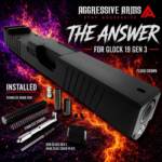 AGGRESSIVE ARMS "THE ANSWER" COMPLETE RMR CUT Slide - Barrel - Upper Parts INSTALLED - for GLOCK 19 GEN 3 - BLACK