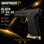 WARFINGER by Ranger Proof for GLOCK 17 / 34 / 45 ENHANCED FLAX LIGHT GOLD BILLET ALUMINUM MAGWELL + VEX F3 ADJUSTABLE TRIGGER – FITS GEN 5 OEM FACTORY FRAMES - Image 2