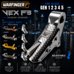 WARFINGER by RANGER PROOF / JOHNNY GLOCK COLLABORATION VEX F3 POLISHED SILVER BILLET ADJUSTABLE VERSION TRIGGER for GLOCK GEN 1 2 3 4 5 - 17 19 19X 20 21 22 23 24 26 27 31 32 33 34 35 37 36 38 39 43 43x 45 48