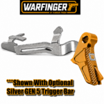 WARFINGER by RANGER PROOF / JOHNNY GLOCK COLLABORATION VEX F3 ANODIZED GOLD ADJUSTABLE VERSION TRIGGER for GLOCK GEN 1 2 3 4 5 - 17 19 19X 20 21 22 23 24 26 27 31 32 33 34 35 37 36 38 39 43 43x 45 48 - Image 6