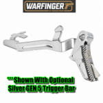 WARFINGER by RANGER PROOF / JOHNNY GLOCK COLLABORATION VEX F3 POLISHED SILVER BILLET ADJUSTABLE VERSION TRIGGER for GLOCK GEN 1 2 3 4 5 - 17 19 19X 20 21 22 23 24 26 27 31 32 33 34 35 37 36 38 39 43 43x 45 48 - Image 6