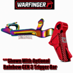 WARFINGER by RANGER PROOF / JOHNNY GLOCK COLLABORATION VEX F3  "INFERNO RED "ADJUSTABLE VERSION" TRIGGER for GLOCK GEN 1 2 3 4 5 - 17 19 19X 20 21 22 23 24 26 27 31 32 33 34 35 37 36 38 39 43 43x 45 48 - Image 5