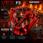 WARFINGER by Ranger Proof for GLOCK 19 / 23 / 44 ENHANCED ANODIZED RED BILLET ALUMINUM MAGWELL + VEX F3 ADJUSTABLE TRIGGER – FITS GEN 5 OEM FACTORY FRAMES
