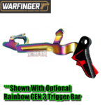WARFINGER by RANGER PROOF / JOHNNY GLOCK COLLABORATION VEX F3  "BLACK / RED TWO TONE" ADJUSTABLE VERSION" TRIGGER for GLOCK GEN 1 2 3 4 5 - 17 19 19X 20 21 22 23 24 26 27 31 32 33 34 35 37 36 38 39 43 43x 45 48 - Image 5
