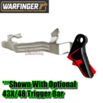 WARFINGER by RANGER PROOF / JOHNNY GLOCK COLLABORATION VEX F3  "BLACK / RED TWO TONE" ADJUSTABLE VERSION" TRIGGER for GLOCK GEN 1 2 3 4 5 - 17 19 19X 20 21 22 23 24 26 27 31 32 33 34 35 37 36 38 39 43 43x 45 48 - Image 6