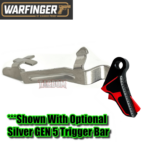 WARFINGER by RANGER PROOF / JOHNNY GLOCK COLLABORATION VEX F3  "BLACK / RED TWO TONE" ADJUSTABLE VERSION" TRIGGER for GLOCK GEN 1 2 3 4 5 - 17 19 19X 20 21 22 23 24 26 27 31 32 33 34 35 37 36 38 39 43 43x 45 48 - Image 7