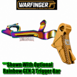 WARFINGER by RANGER PROOF / JOHNNY GLOCK COLLABORATION VEX F3 ANODIZED GOLD ADJUSTABLE VERSION TRIGGER for GLOCK GEN 1 2 3 4 5 - 17 19 19X 20 21 22 23 24 26 27 31 32 33 34 35 37 36 38 39 43 43x 45 48 - Image 8