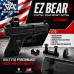 ANGRY EZ BEAR - OPTIC DOVE MOUNT + FRONT SIGHT FOR GLOCK V1 FITS OPTICS LIKE HOLOSUN 407K 507K - CRIMSON - GIDEON