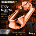 WARFINGER by Ranger Proof for GLOCK 17 / 34 / 45 ENHANCED COPPER ROSE GOLD BILLET ALUMINUM MAGWELL + VEX F3 ADJUSTABLE TRIGGER – FITS GEN 5 OEM FACTORY FRAMES - Image 3