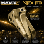 WARFINGER by Ranger Proof for GLOCK 17 / 34 / 45 ENHANCED FLAX LIGHT GOLD BILLET ALUMINUM MAGWELL + VEX F3 ADJUSTABLE TRIGGER – FITS GEN 5 OEM FACTORY FRAMES - Image 6