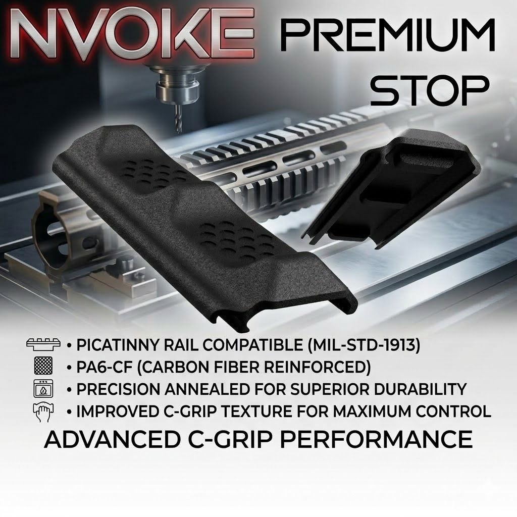 for tacdom NVOKE THUMB STOP for Picatinny Rail GRIP AR - Gun Stock Grip RAIL Cover Panel - PA6-CF - Image 1