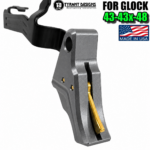 TYRANT DESIGNS I.T.T.S GREY TRIGGER GOLD Safety with BLACK STEALTH BAR for Glock 43 - 43x - 48 MODELS - Image 3