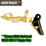 WARFINGER by RANGER PROOF / JOHNNY GLOCK COLLABORATION VEX F3  "BLACK / GOLD TWO TONE" ADJUSTABLE VERSION" TRIGGER for GLOCK GEN 1 2 3 4 5 - 17 19 19X 20 21 22 23 24 26 27 31 32 33 34 35 37 36 38 39 43 43x 45 48 - Image 8