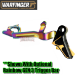 WARFINGER by RANGER PROOF / JOHNNY GLOCK COLLABORATION VEX F3  "BLACK / GOLD TWO TONE" ADJUSTABLE VERSION" TRIGGER for GLOCK GEN 1 2 3 4 5 - 17 19 19X 20 21 22 23 24 26 27 31 32 33 34 35 37 36 38 39 43 43x 45 48 - Image 7