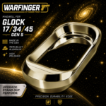 WARFINGER by Ranger Proof for GLOCK 17 / 34 / 45 ENHANCED FLAX LIGHT GOLD BILLET ALUMINUM MAGWELL + VEX F3 ADJUSTABLE TRIGGER – FITS GEN 5 OEM FACTORY FRAMES - Image 7